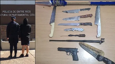 Investigaban una denuncia por amenazas y encontraron cocaína y varias armas