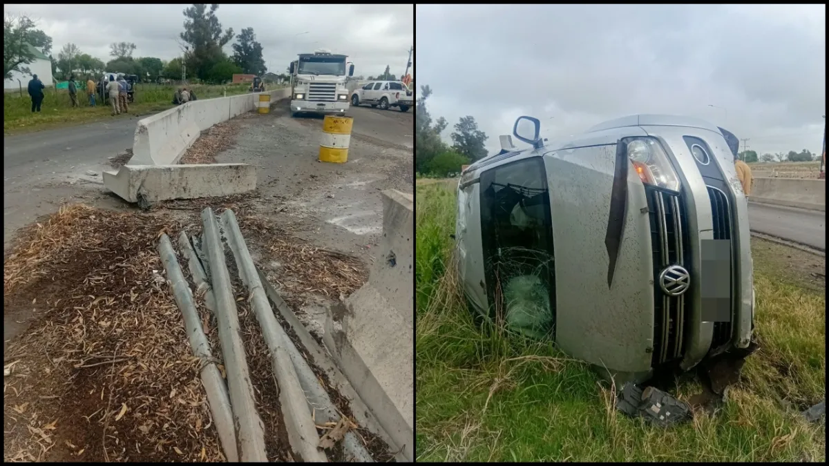 Se habría confundido de acceso, tomó la vía en contramano y volcó en la ruta 18