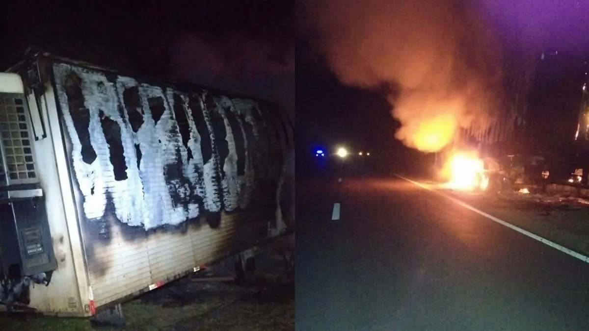 Se incendió un semirremolque sobre la ruta 6 y las pérdidas fueron totales