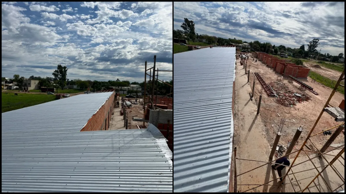 Comenzó la colocación de los techos de la nueva escuela de San Salvador