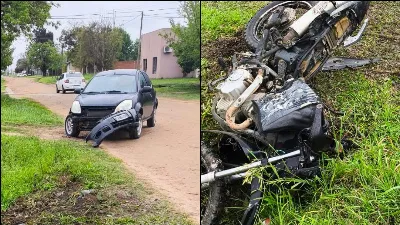 Motociclista alcoholizado resultó lesionado tras un choque