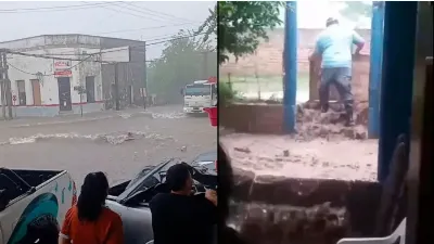 Un fuerte temporal dejó 45 milímetros de lluvia en pocos minutos y anegó viviendas en La Paz