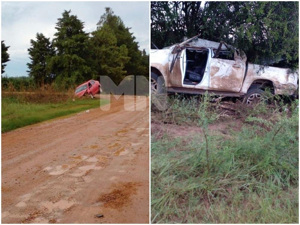 Violento choque entre un automóvil y una camioneta