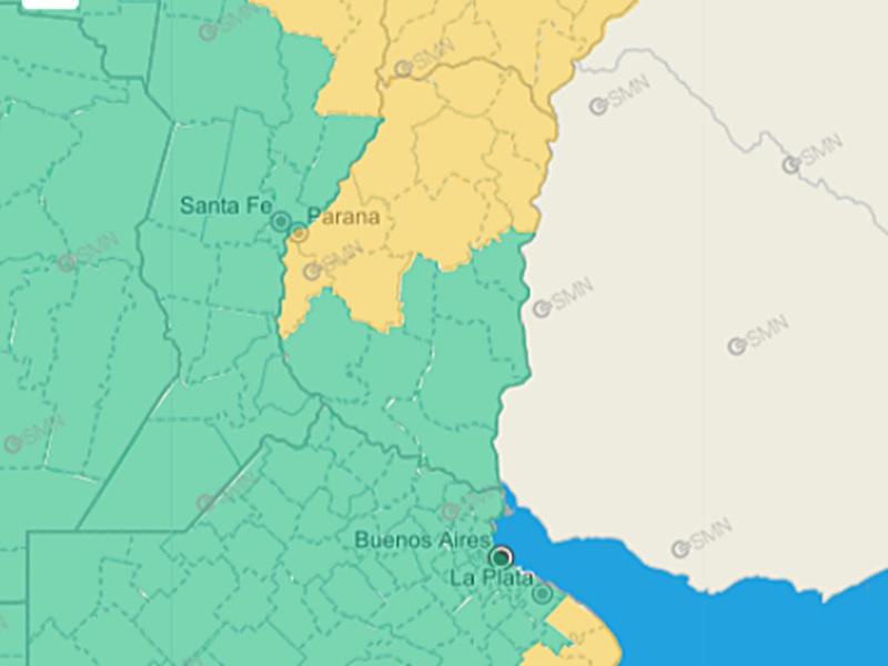 Hay alerta por tormentas para el viernes por la madrugada