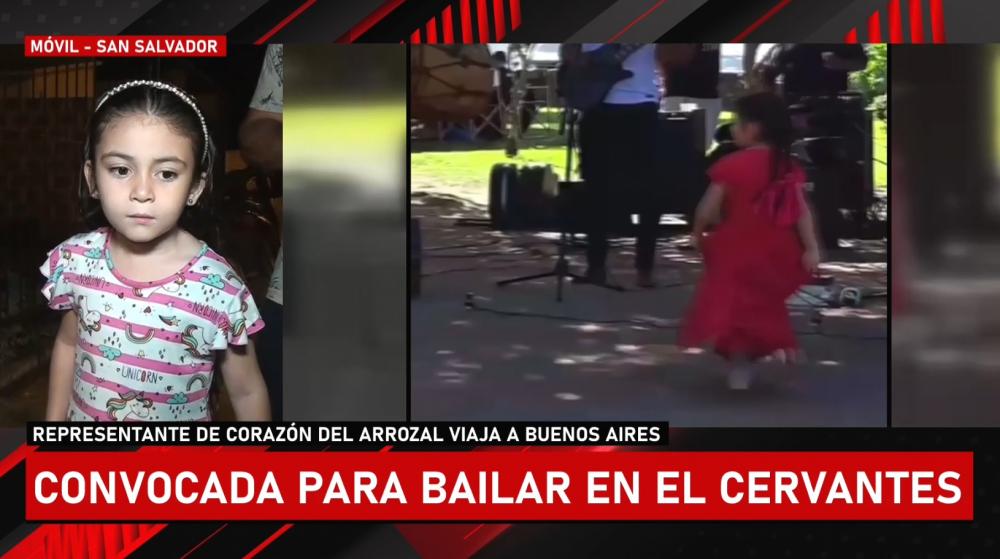 Una pequeña fue seleccionada para bailar folklore en el Teatro Cervantes