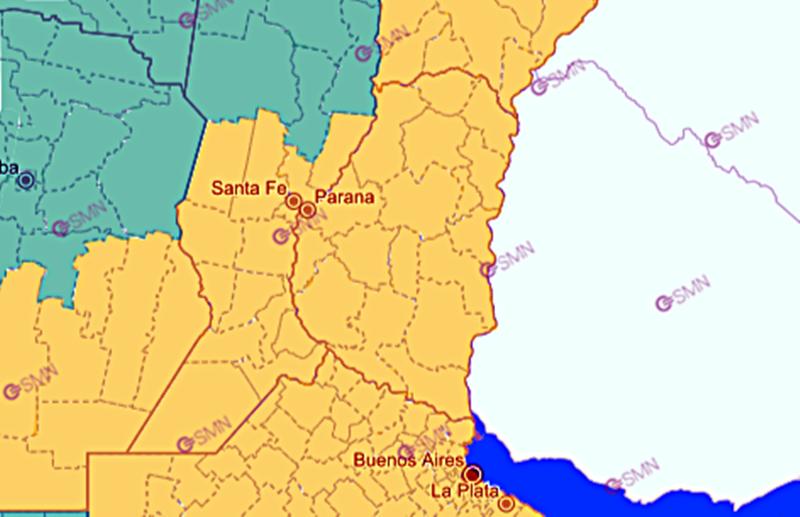 Rige un alerta por tormentas para este viernes